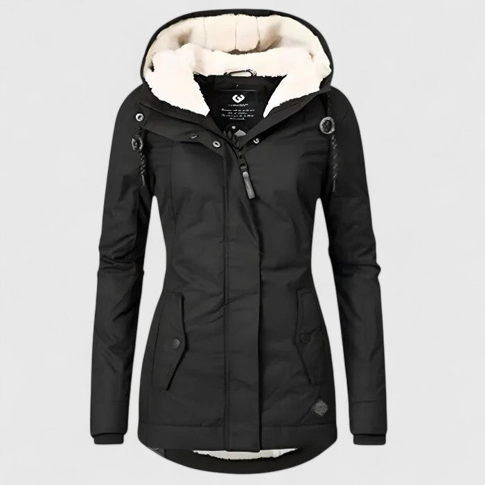 Elodie | Women's Sherpa-Lined Hooded Jacket with Zip Front