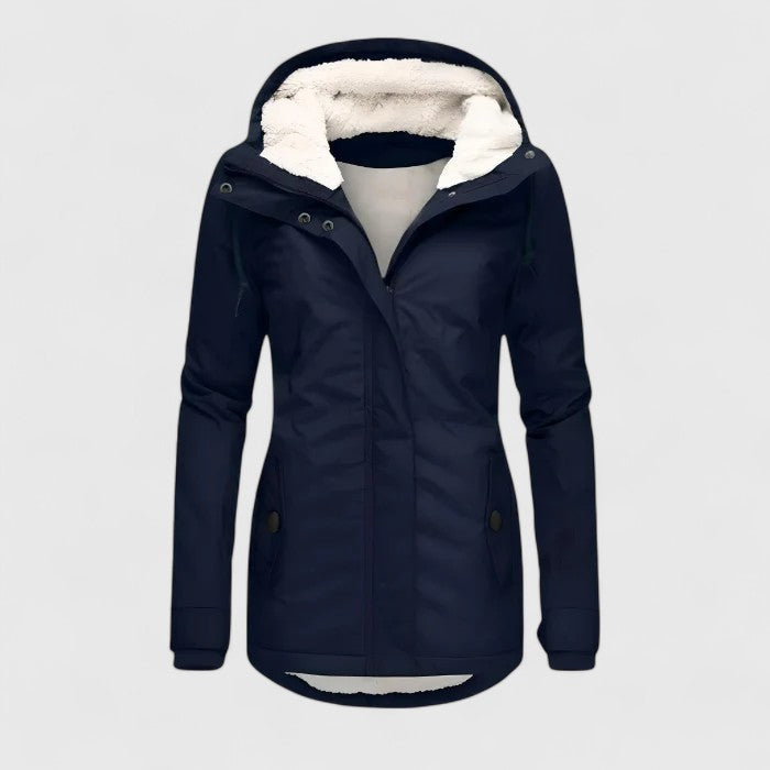 Elodie | Women's Sherpa-Lined Hooded Jacket with Zip Front