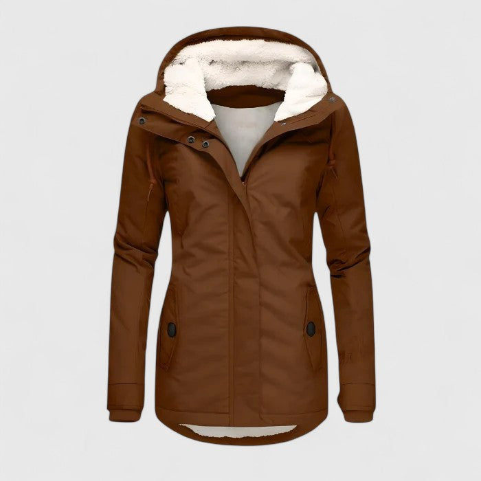 Elodie | Women's Sherpa-Lined Hooded Jacket with Zip Front