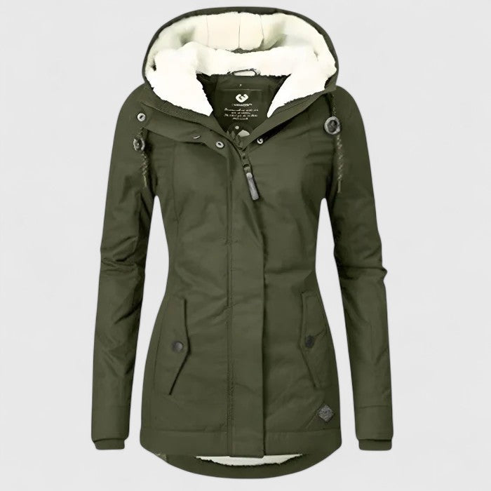 Elodie | Women's Sherpa-Lined Hooded Jacket with Zip Front