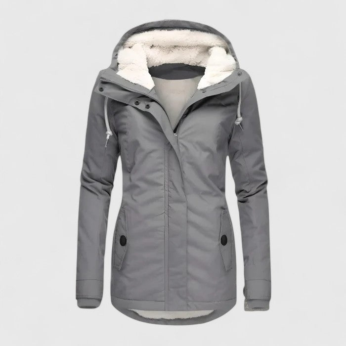Elodie | Women's Sherpa-Lined Hooded Jacket with Zip Front