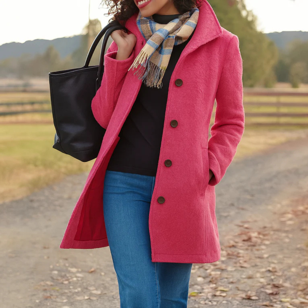 Emma | Elegant Tailored Coat with Button Closure