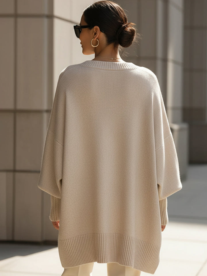 Kayla | Oversized Knit Poncho Sweater with Wide Sleeves