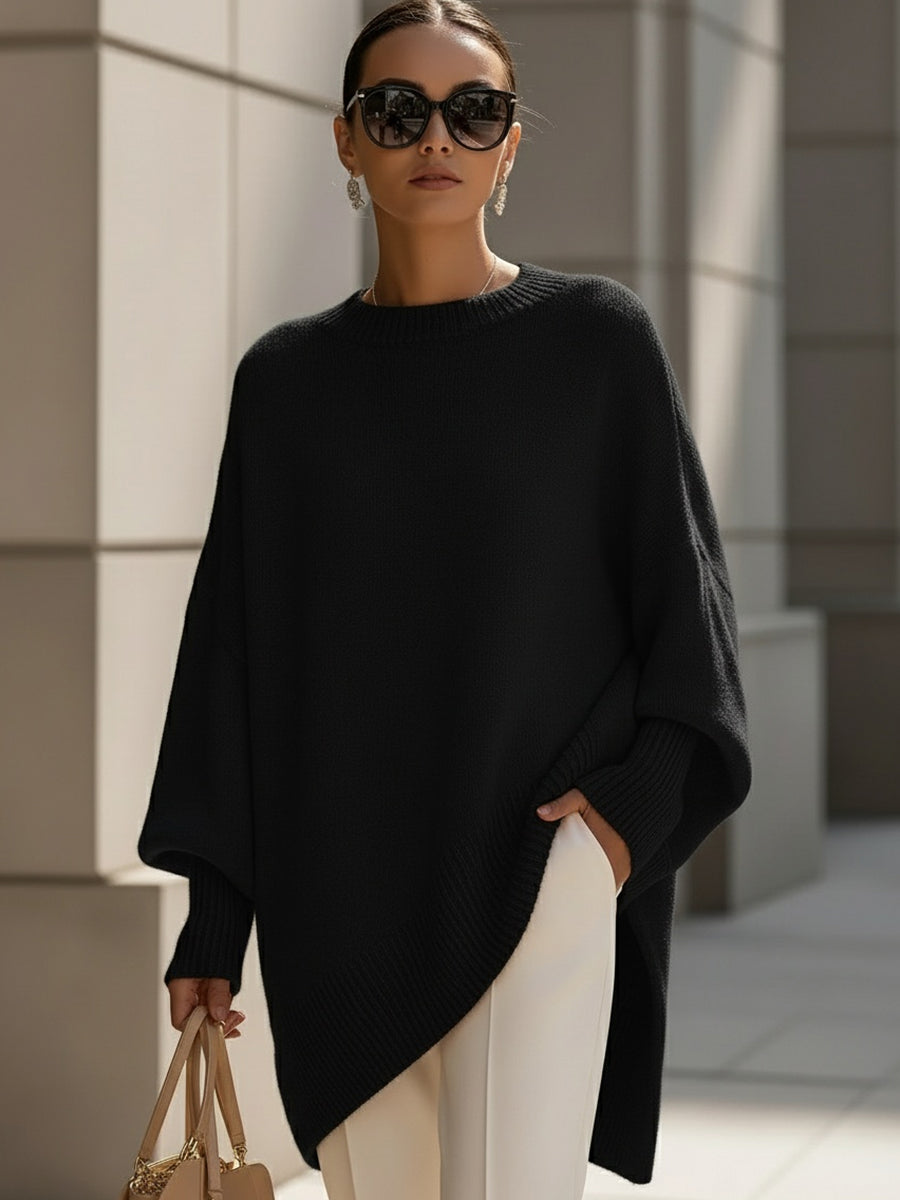 Kayla | Oversized Knit Poncho Sweater with Wide Sleeves