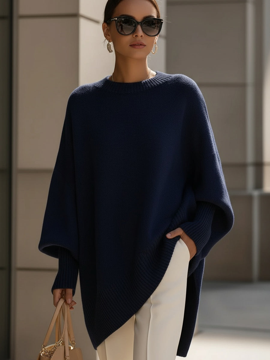 Kayla | Oversized Knit Poncho Sweater with Wide Sleeves