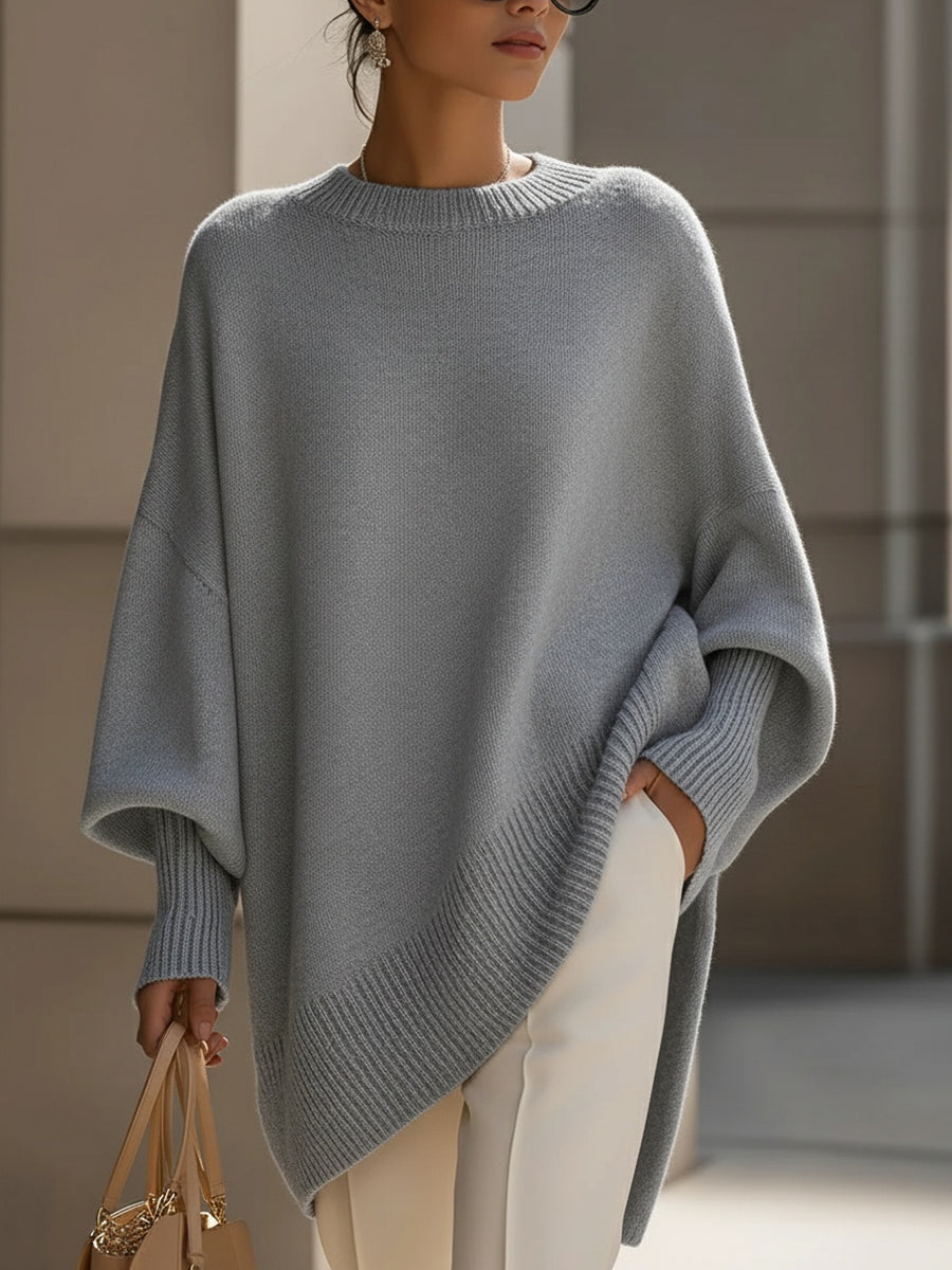 Kayla | Oversized Knit Poncho Sweater with Wide Sleeves