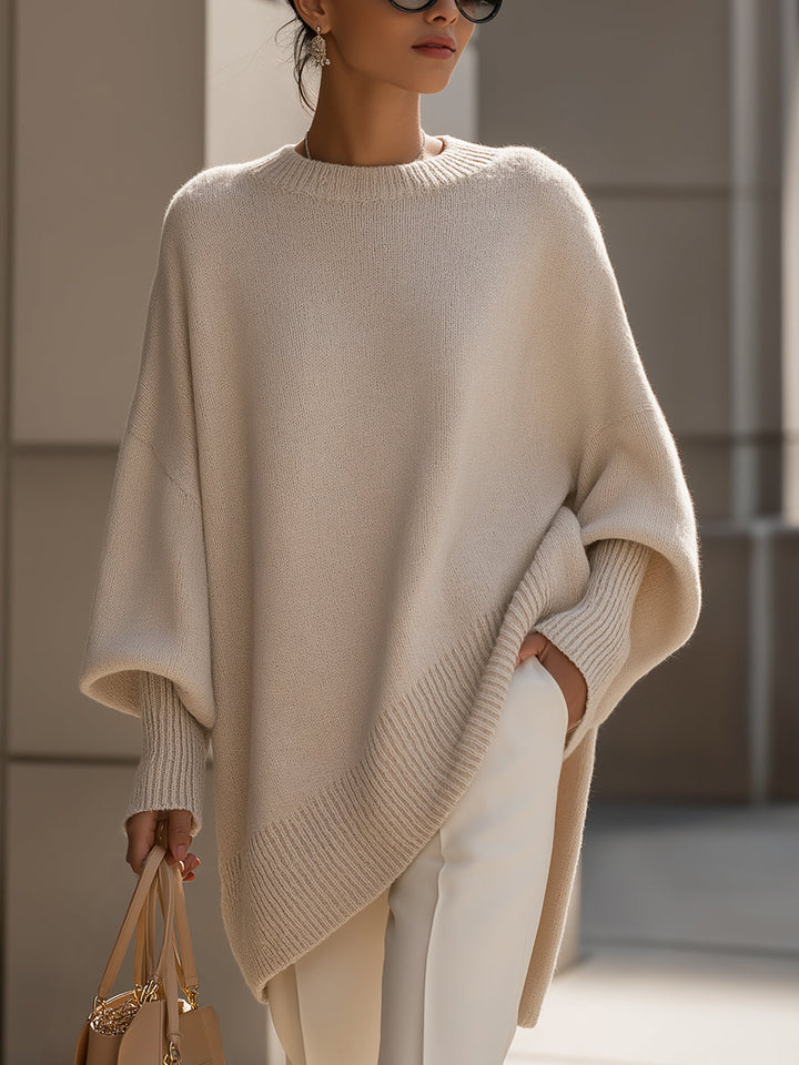 Kayla | Oversized Knit Poncho Sweater with Wide Sleeves