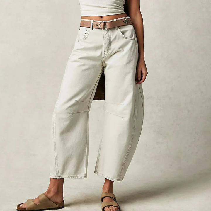 Hollis | Relaxed Barrel Leg Jeans with Curved Silhouette and Mid Rise