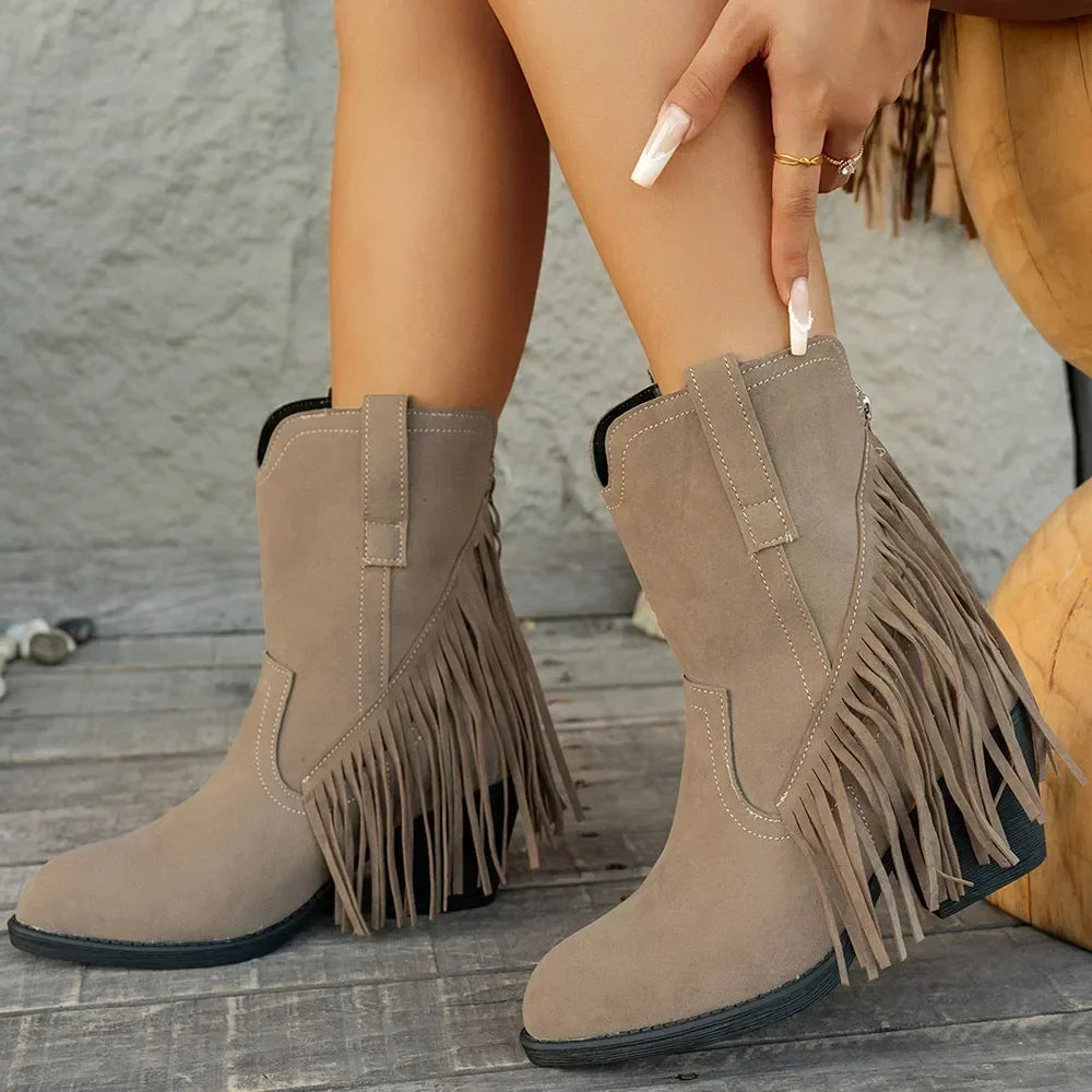 Ember | Retro Suede Cowboy Boots
