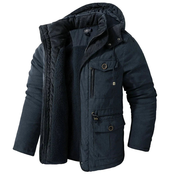 Elias | Men's Fleece-Lined Winter Parka with Detachable Hood