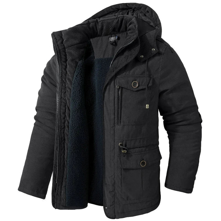 Elias | Men's Fleece-Lined Winter Parka with Detachable Hood