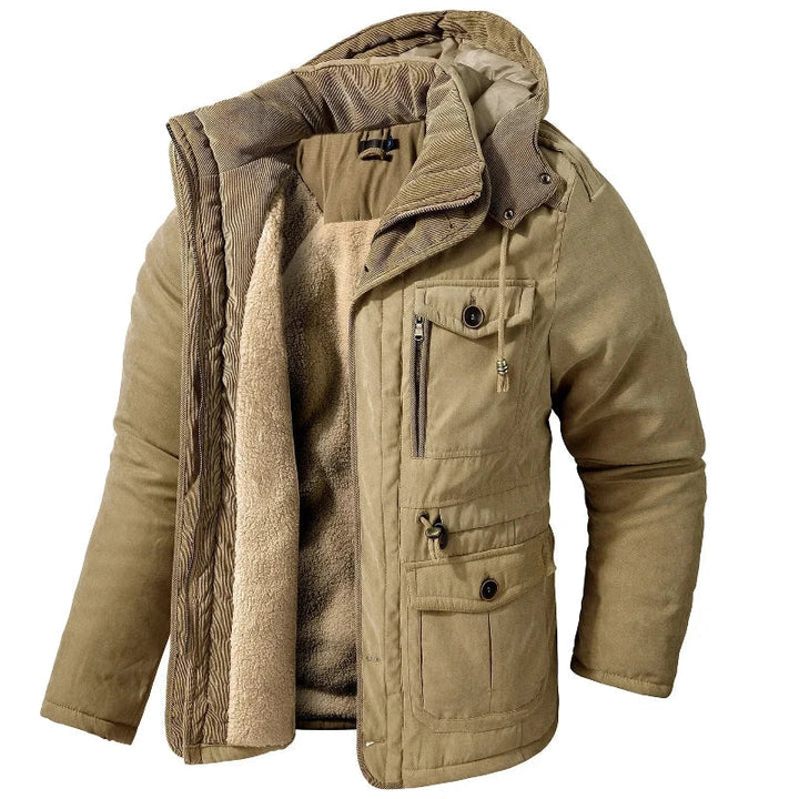 Elias | Men's Fleece-Lined Winter Parka with Detachable Hood