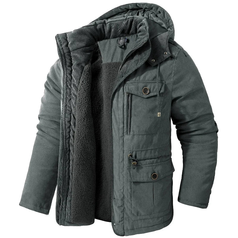 Frank | Men's Fleece-Lined Winter Parka with Detachable Hood