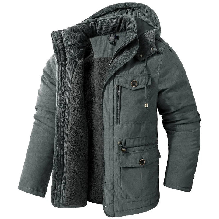 Elias | Men's Fleece-Lined Winter Parka with Detachable Hood