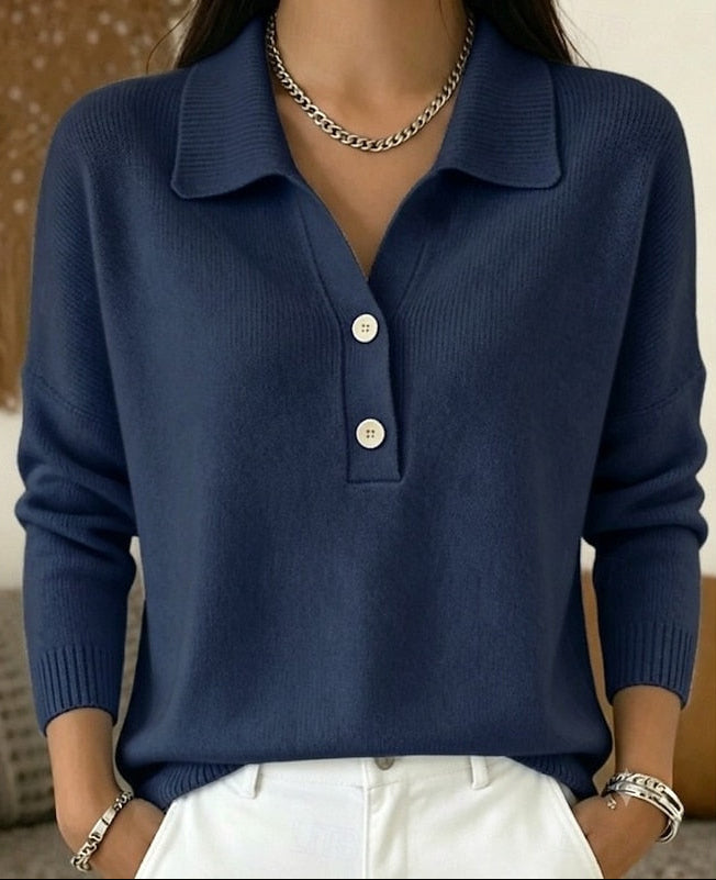 Alondra | Women's Soft Cashmere Polo Collar Sweater