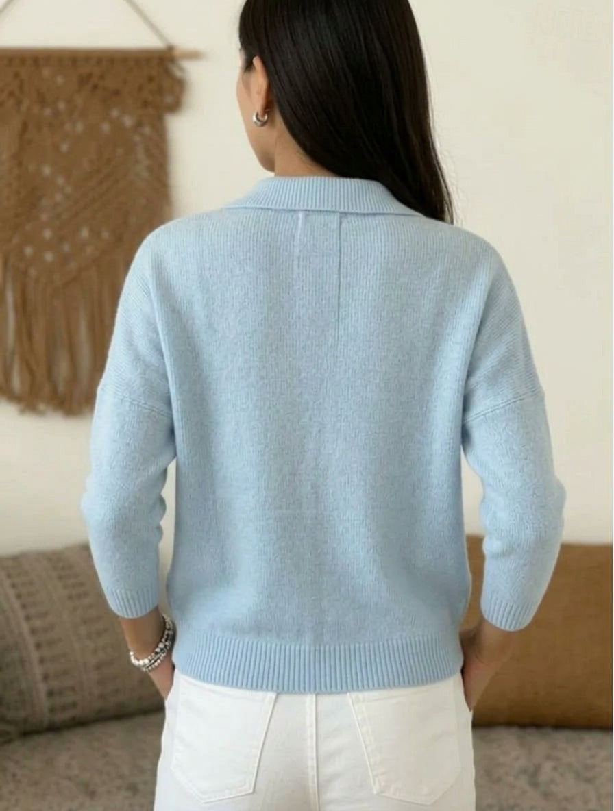 Alondra | Women's Soft Cashmere Polo Collar Sweater