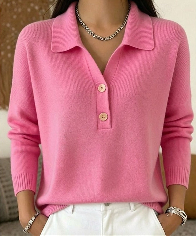 Alondra | Women's Soft Cashmere Polo Collar Sweater