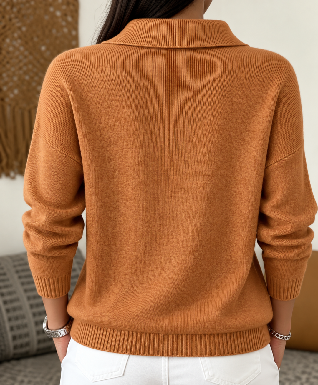 Alondra | Women's Soft Cashmere Polo Collar Sweater