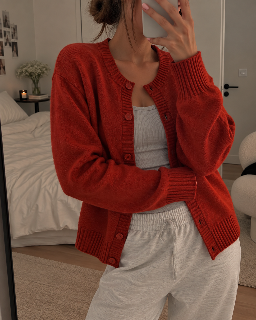 Kaylin | Soft Wool Knit Cardigan with V-Neckline and Ribbed Cuffs