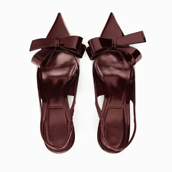 Elina | Bow Slingback Heels with Pointed Toe