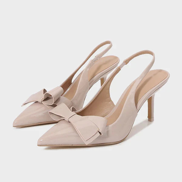 Elina | Bow Slingback Heels with Pointed Toe