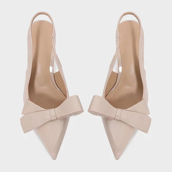 Elina | Bow Slingback Heels with Pointed Toe