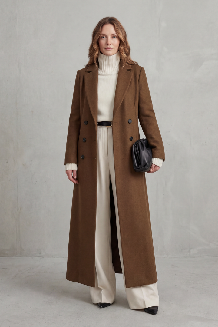Vivian | Women's Longline Camel Wool Coat