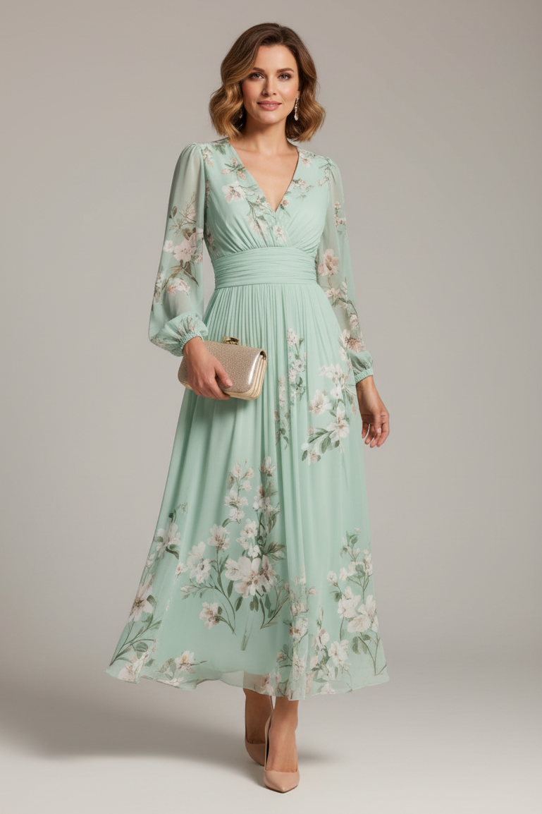 Jane | Floral Wedding Guest Midi Dress