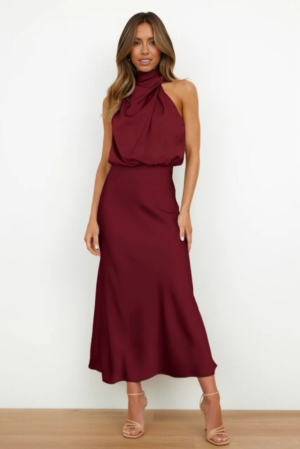 Doris | Women's Chic Halter-Neck Wedding Guest Dress