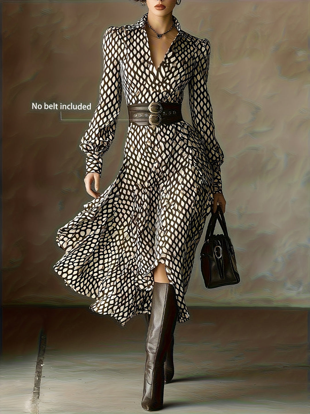 Leona | Geometric Winter Print Dress