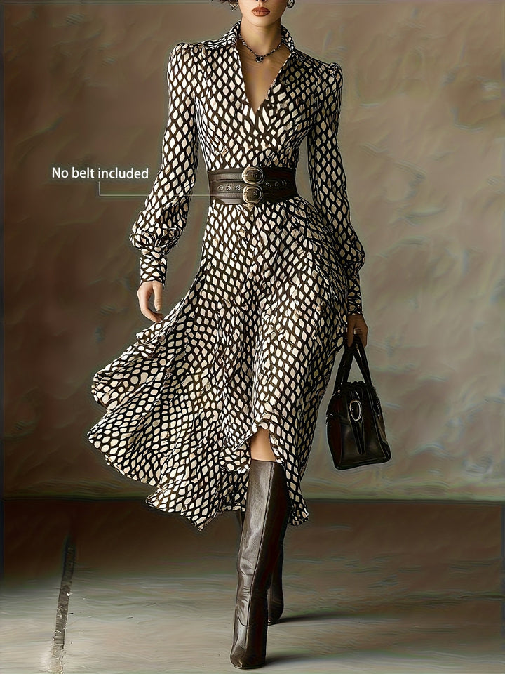 Leona | Geometric Winter Print Dress