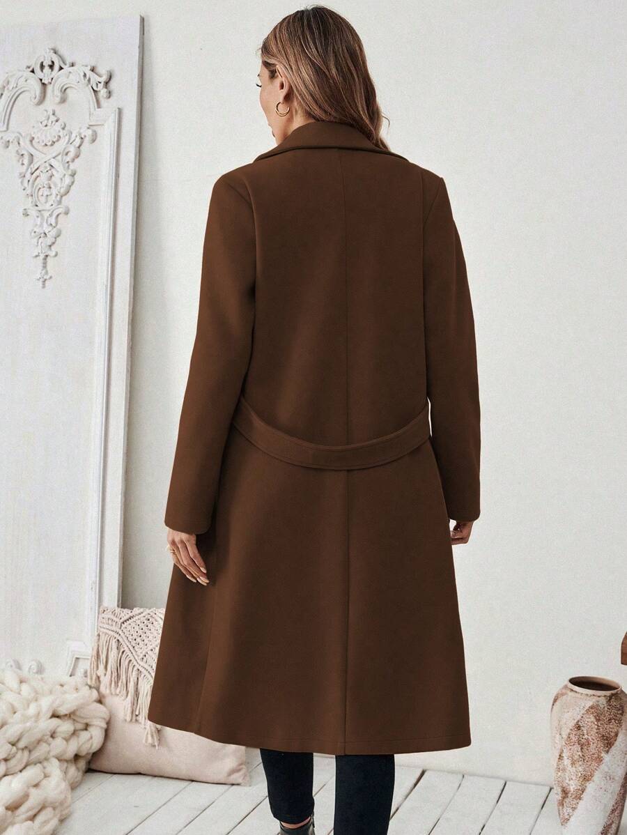 Buffy | Women's Tailored Wool Coat with Belted Waist and Side Pockets