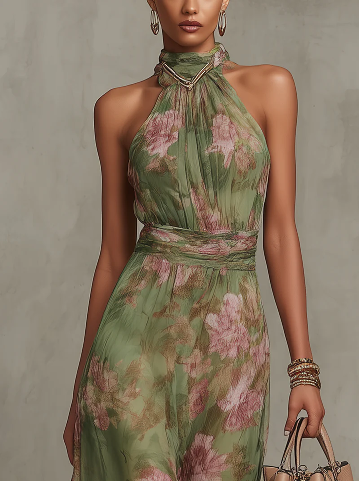 Emilia | Women's Green Autumn Maxi Dress