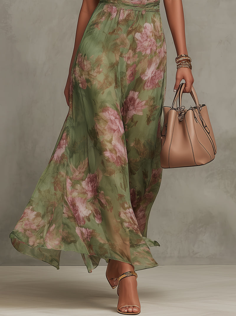 Emilia | Women's Green Autumn Maxi Dress
