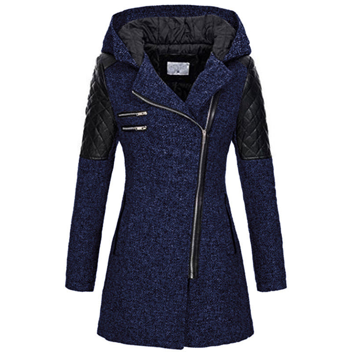 Aspen | Women's Hooded Winter Coat with Quilted Leather Shoulders