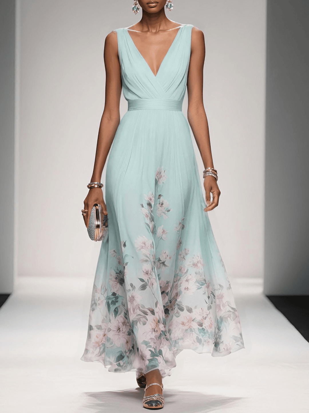 Nicole | Women's Floral Print Wedding Guest Dress