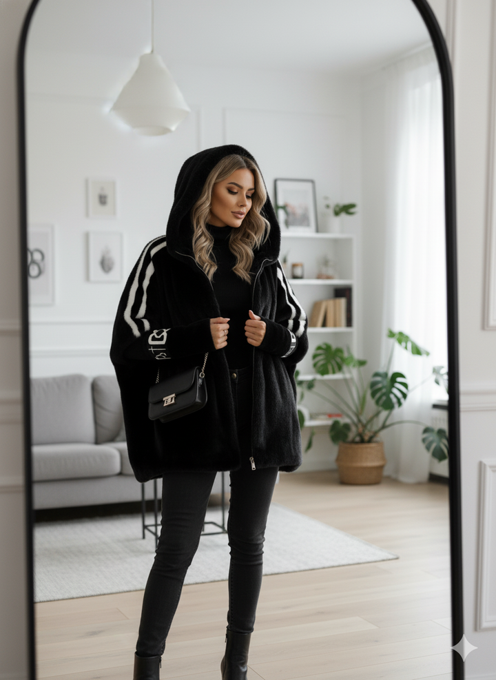 Sierra | Women's Black Faux Fur Hood Plus Size Winter Puffer Coat
