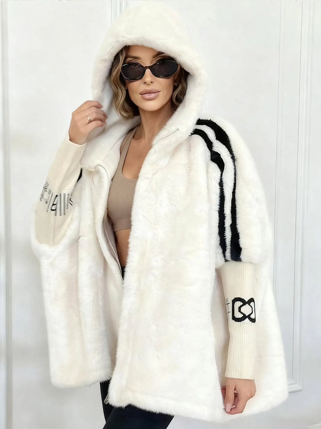 Sierra | Women's Black Faux Fur Hood Plus Size Winter Puffer Coat