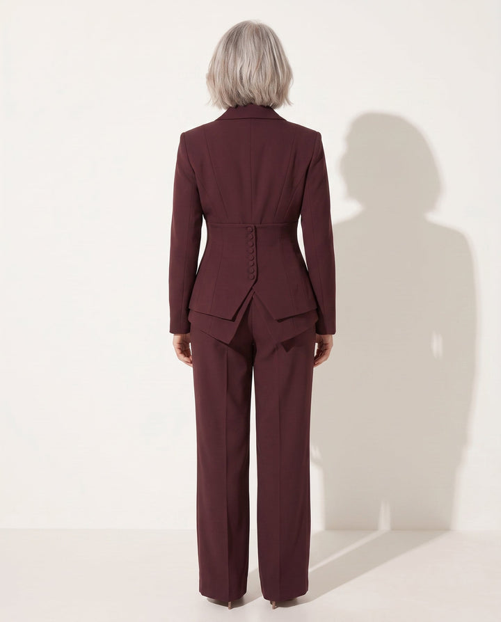 Tamara | Women's Tailored Wide Leg Trousers Blazer Suit Set
