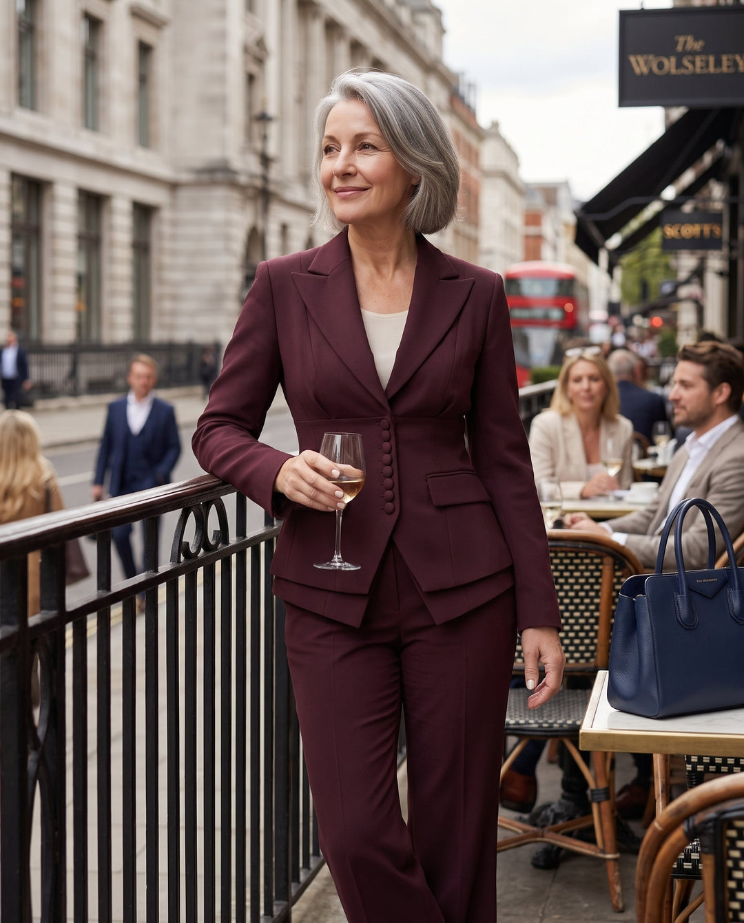 Tamara | Women's Tailored Wide Leg Trousers Blazer Suit Set