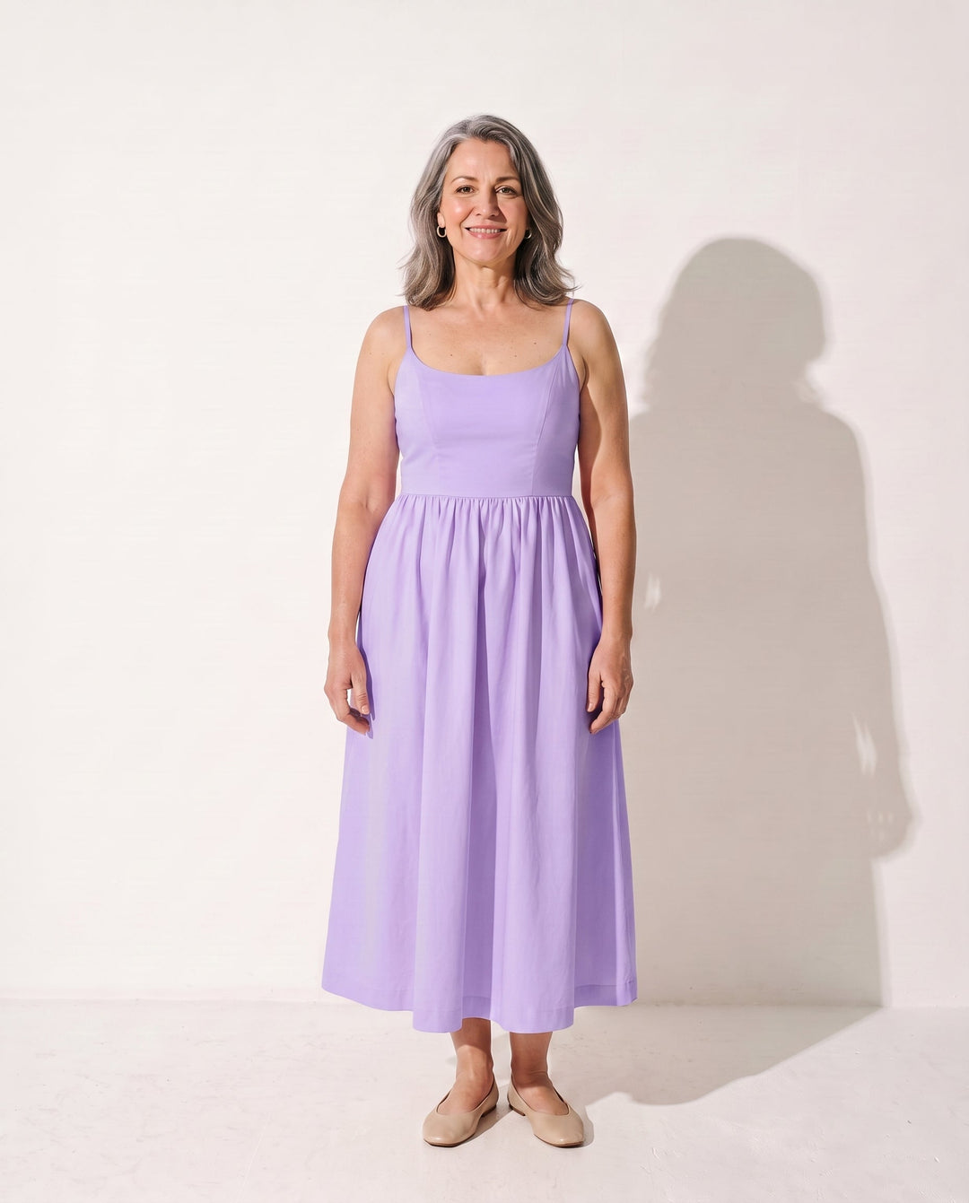 Mandy | Autumn Strappy Scoop Neck Evening Midi Dress