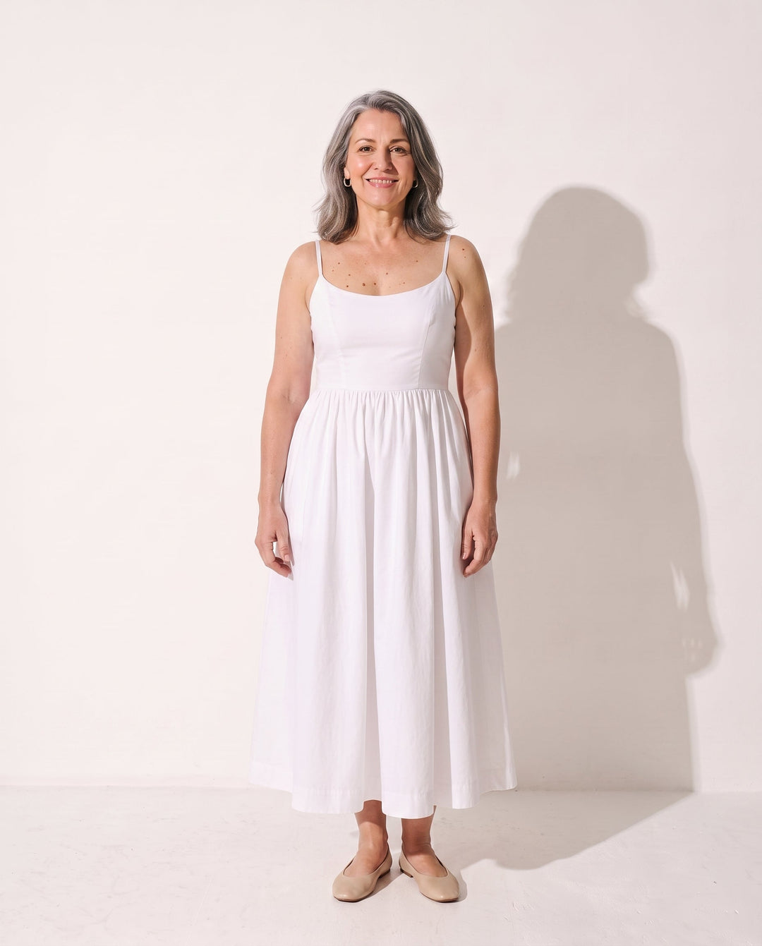 Mandy | Autumn Strappy Scoop Neck Evening Midi Dress