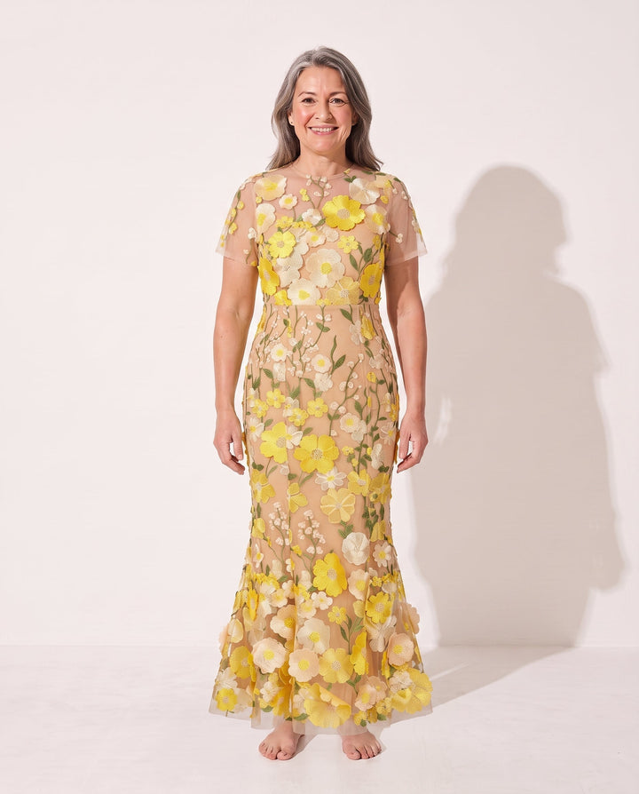 Viola | Floral Autumn Wedding Guest Midi Dress