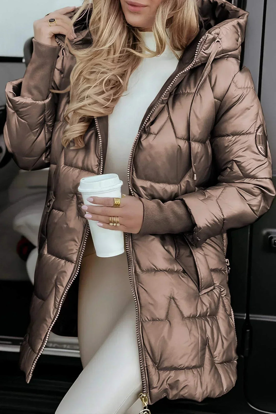 Royal | Women's Hooded Puffer Jacket with Diamond Quilting
