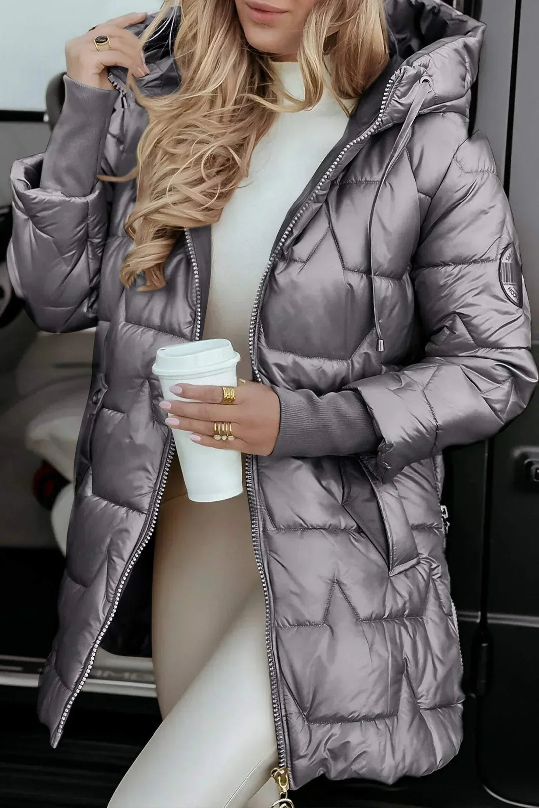 Royal | Women's Hooded Puffer Jacket with Diamond Quilting