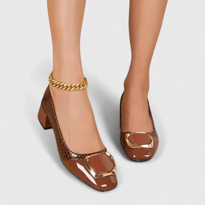 Crystal | Women's Block Heel Closed Toe Loafers