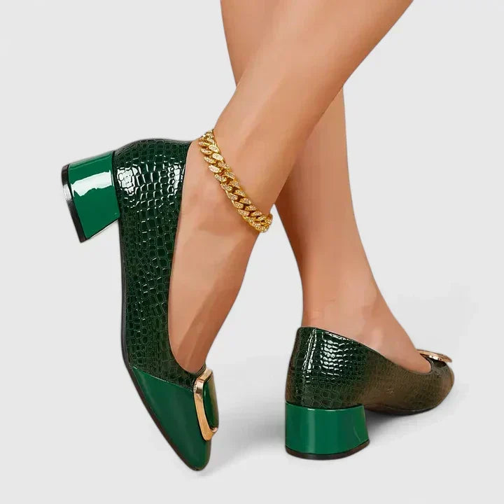 Crystal | Women's Block Heel Closed Toe Loafers