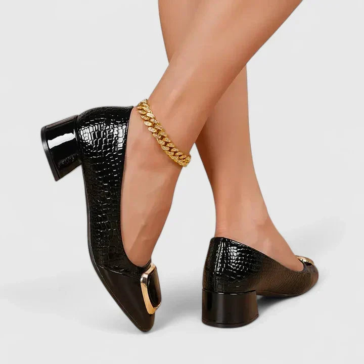 Crystal | Women's Block Heel Closed Toe Loafers