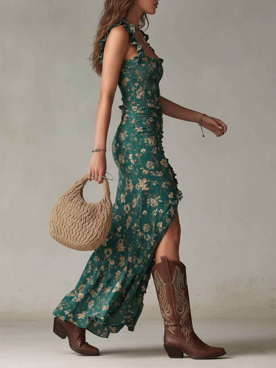 Diana | Autumn Boho Retro Maxi Dress