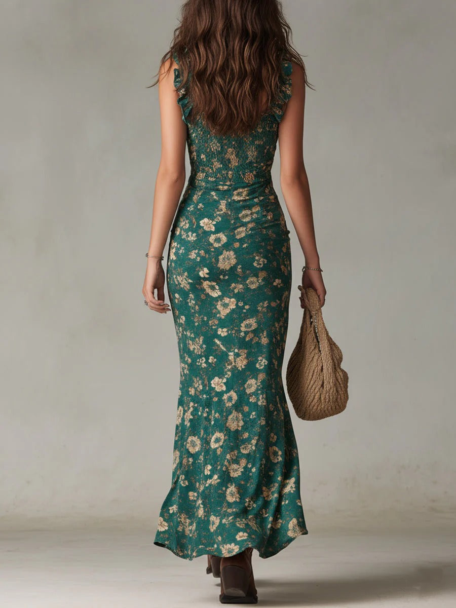 Diana | Autumn Boho Retro Maxi Dress